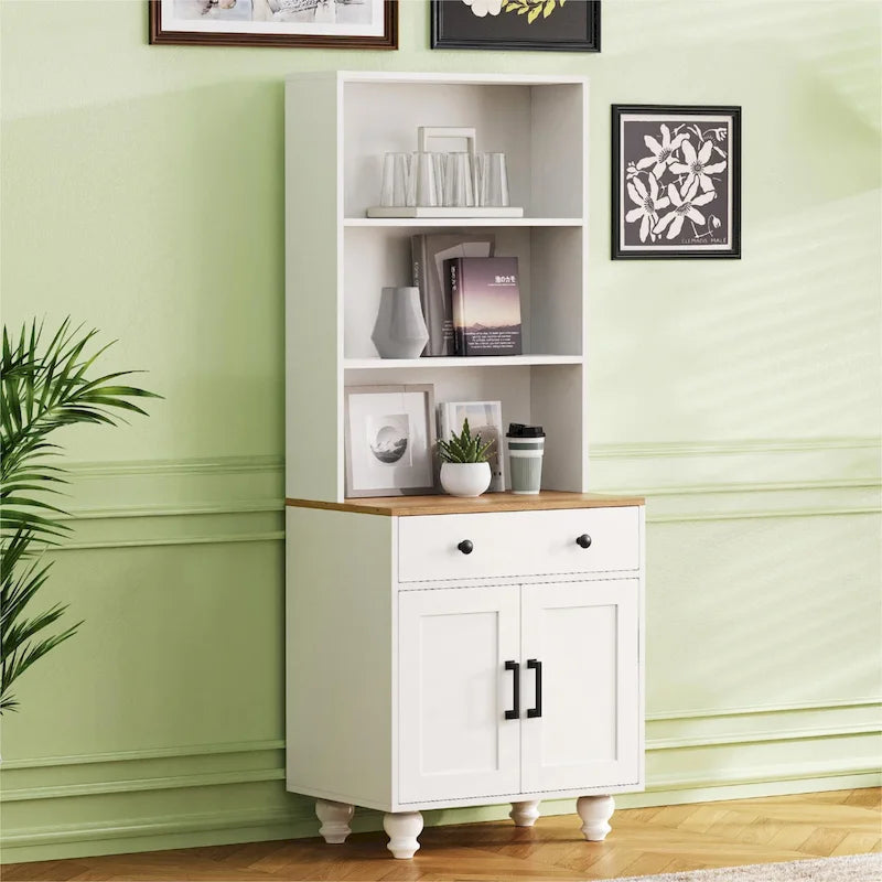 Storage Cabinet with 4 Solid Wood Gourd-Shaped Legs