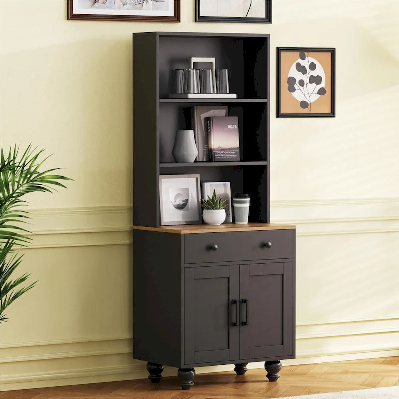 Storage Cabinet with 4 Solid Wood Gourd-Shaped Legs