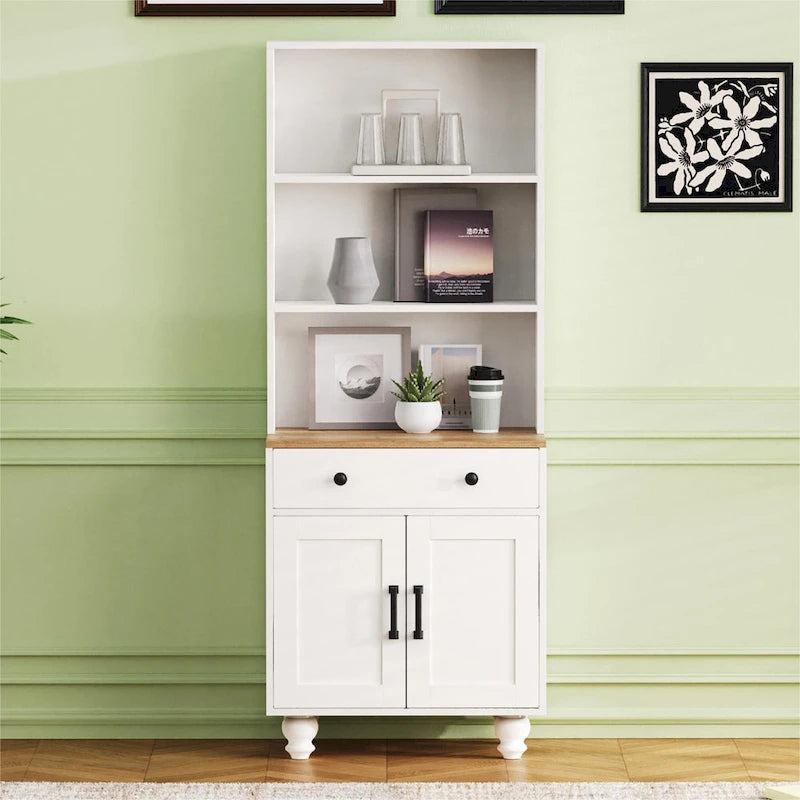Storage Cabinet with 4 Solid Wood Gourd-Shaped Legs