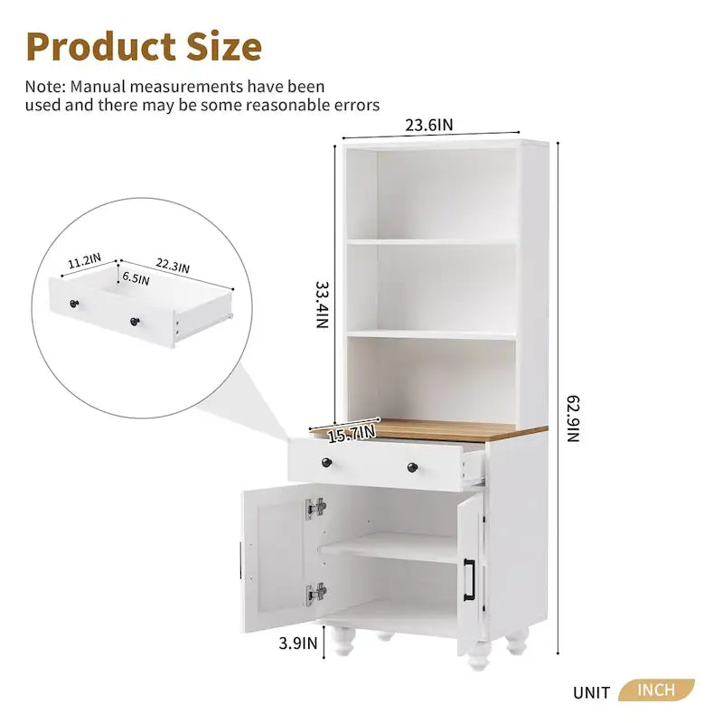Storage Cabinet with 4 Solid Wood Gourd-Shaped Legs