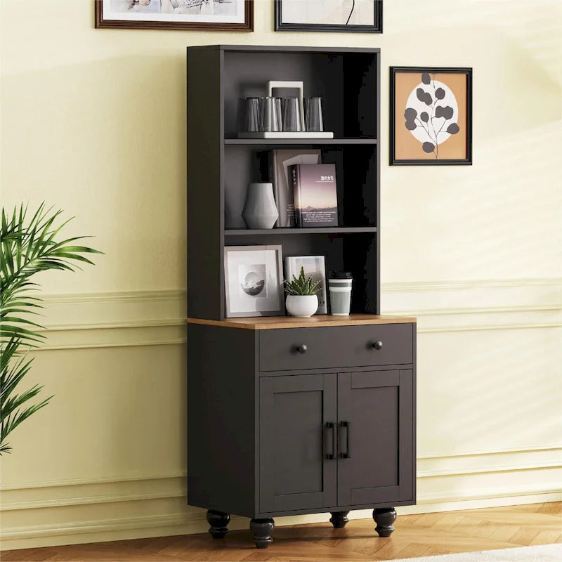 Storage Cabinet with 4 Solid Wood Gourd-Shaped Legs