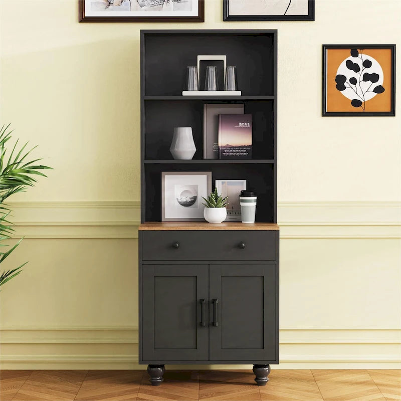 Storage Cabinet with 4 Solid Wood Gourd-Shaped Legs