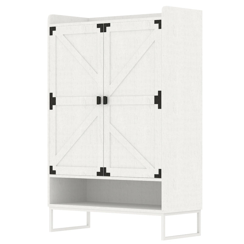 Shoe Cabinet with Doors and Adjustable Shelves