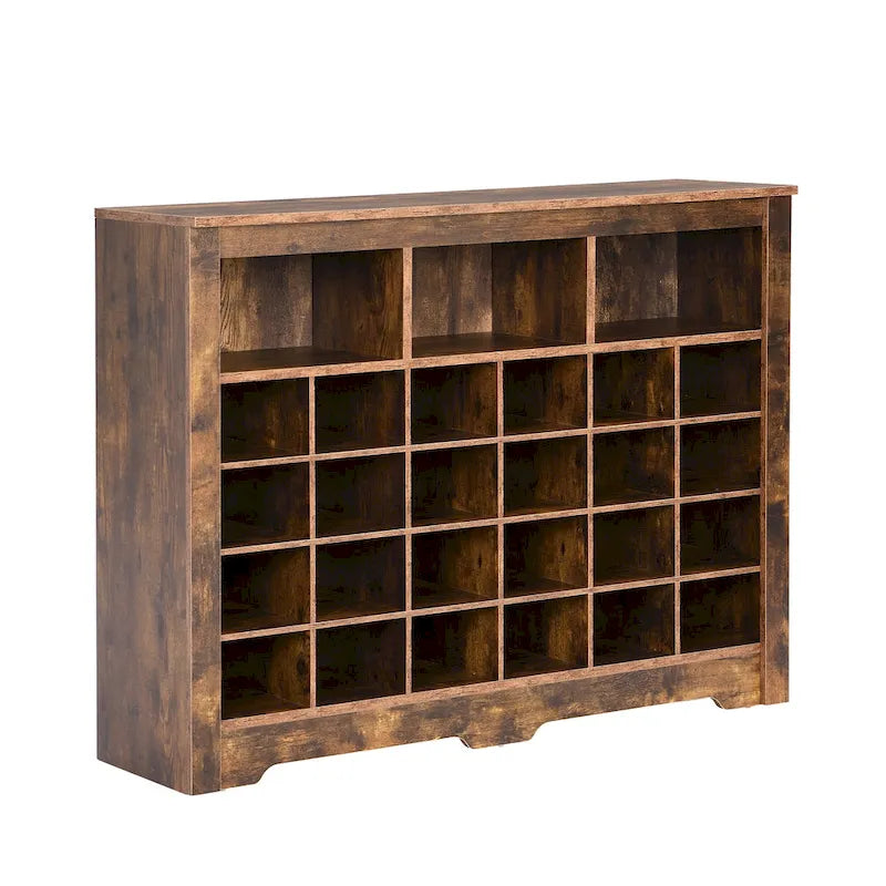 24-Cubby Shoe Cabinet with Curved Base