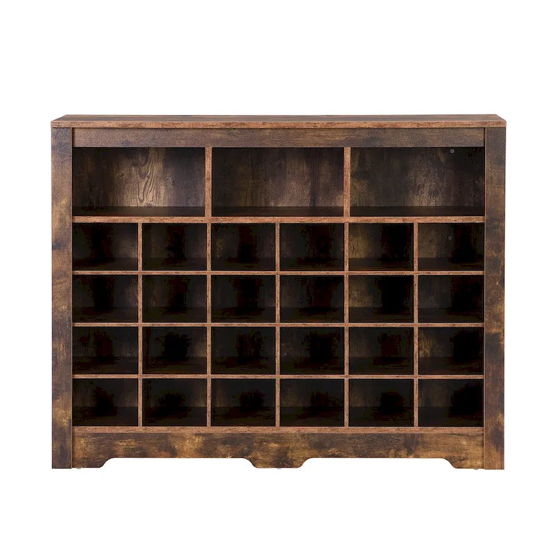 24-Cubby Shoe Cabinet with Curved Base