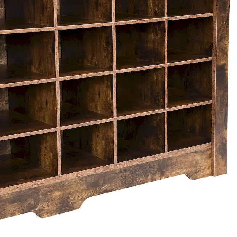 24-Cubby Shoe Cabinet with Curved Base