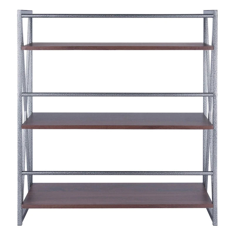 3-Tier Wide Storage Shelf - Graphite and Walnut