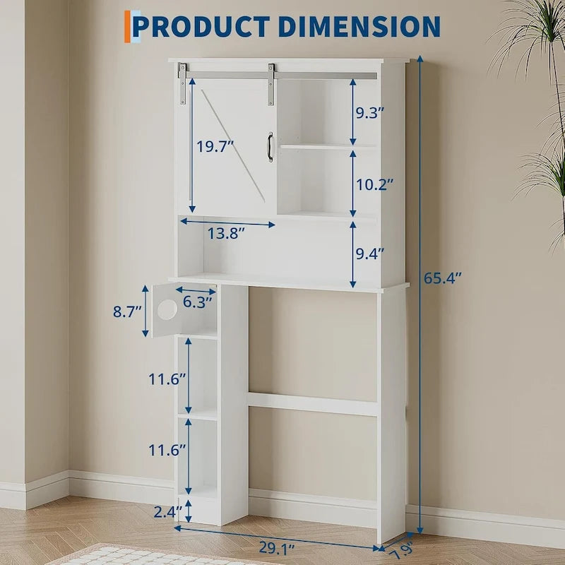 Over The Toilet Storage Cabinet with Sliding Door