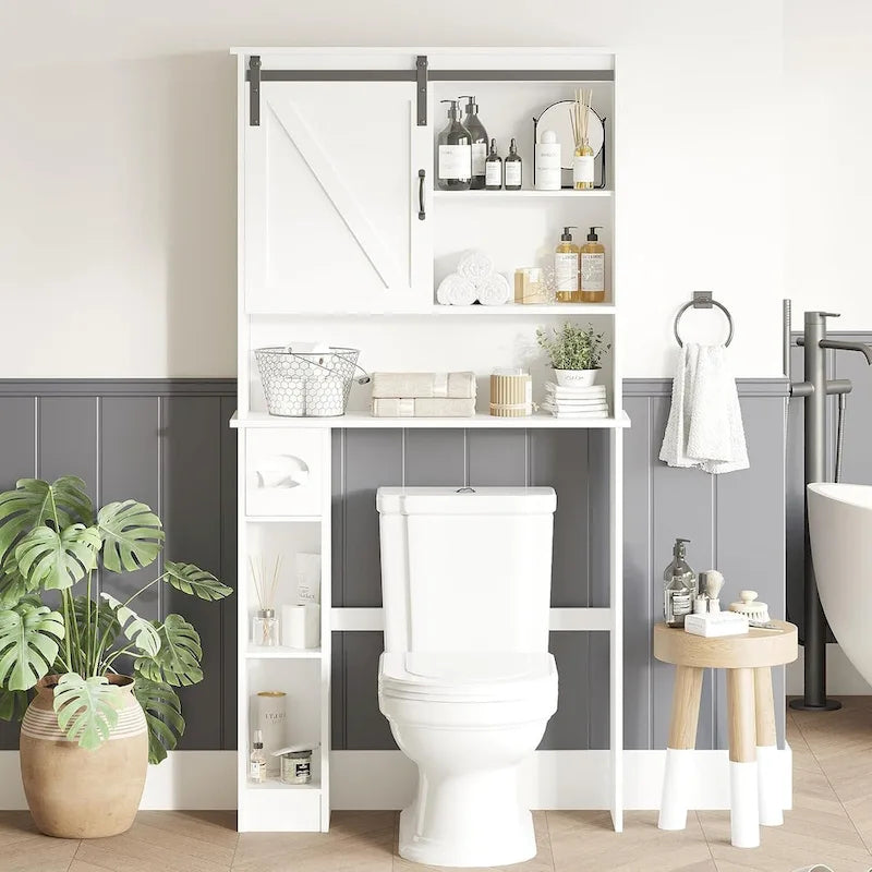 Over The Toilet Storage Cabinet with Sliding Door