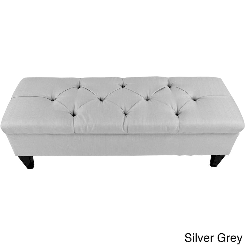 Diamond Tufted Upholstered Storage Bench