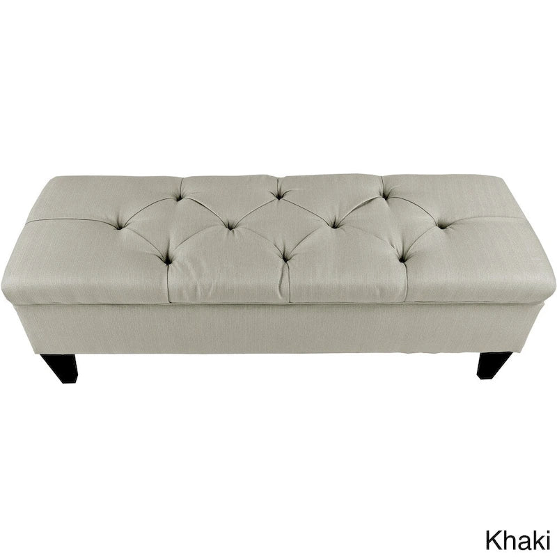 Diamond Tufted Upholstered Storage Bench
