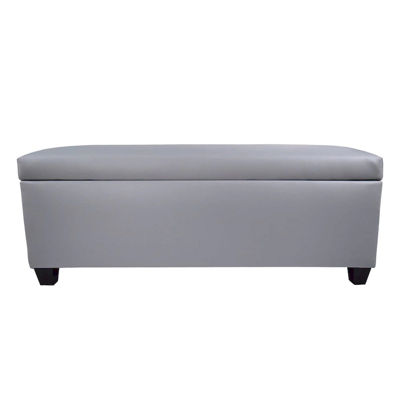 Faux Leather Storage Bench Ottoman