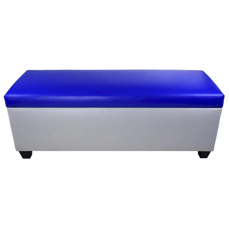 Faux Leather Storage Bench Ottoman