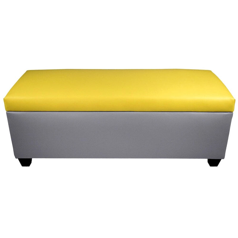Faux Leather Storage Bench Ottoman