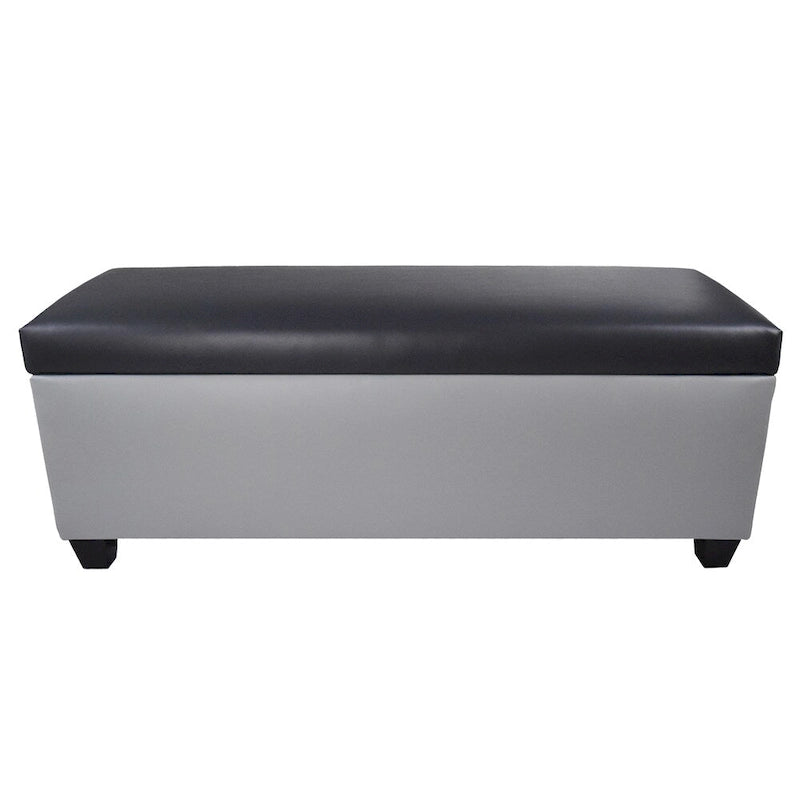 Faux Leather Storage Bench Ottoman