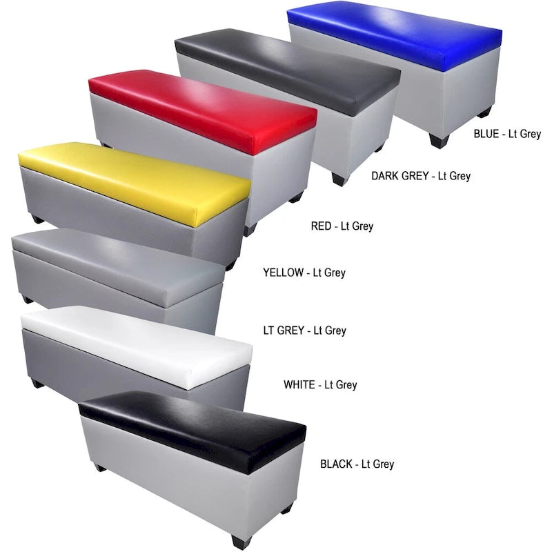 Faux Leather Storage Bench Ottoman