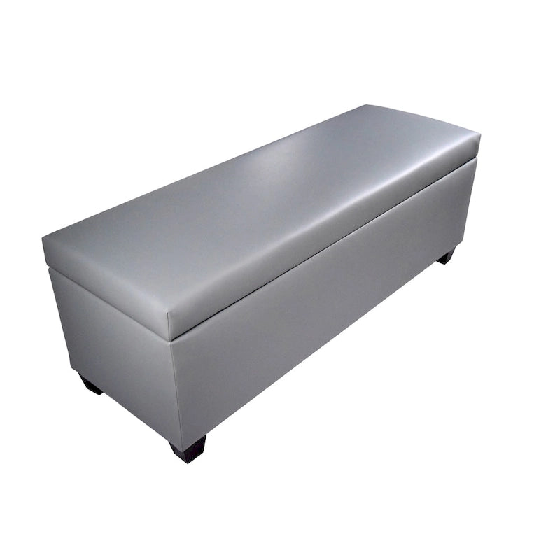 Faux Leather Storage Bench Ottoman