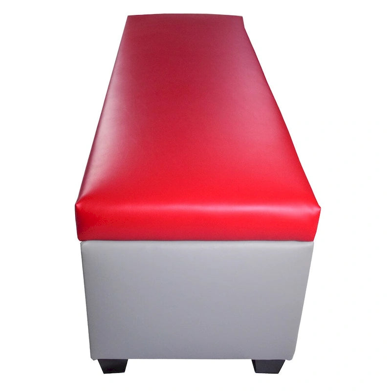 Faux Leather Storage Bench Ottoman