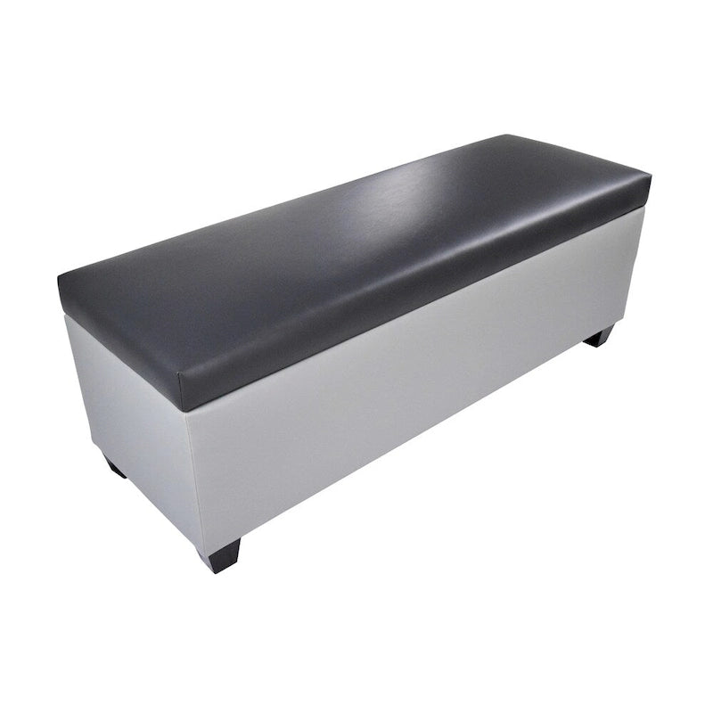 Faux Leather Storage Bench Ottoman