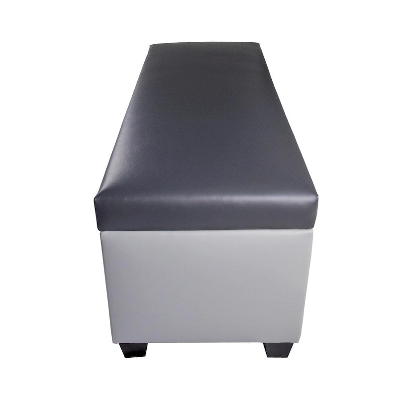 Faux Leather Storage Bench Ottoman