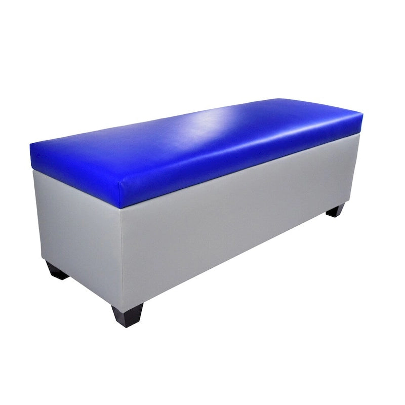 Faux Leather Storage Bench Ottoman