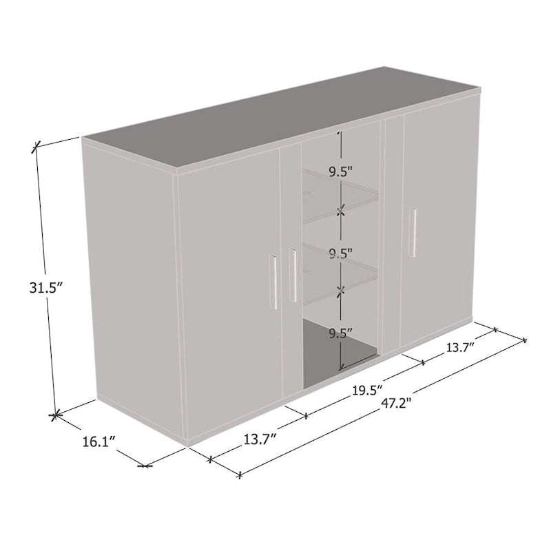 3D Modular Modern 47-Inch Sideboard