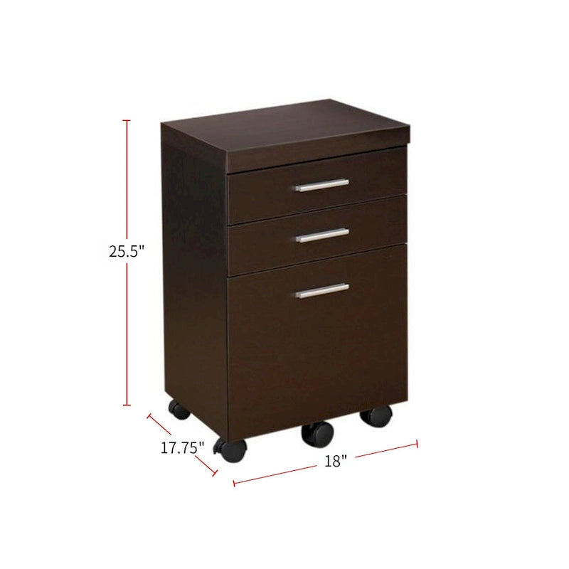 3-Drawer Mobile File Cabinet