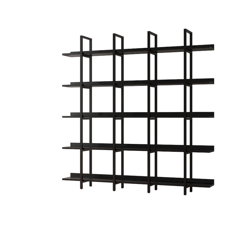 5-Tier Industrial Style Bookshelf with Metal Frame