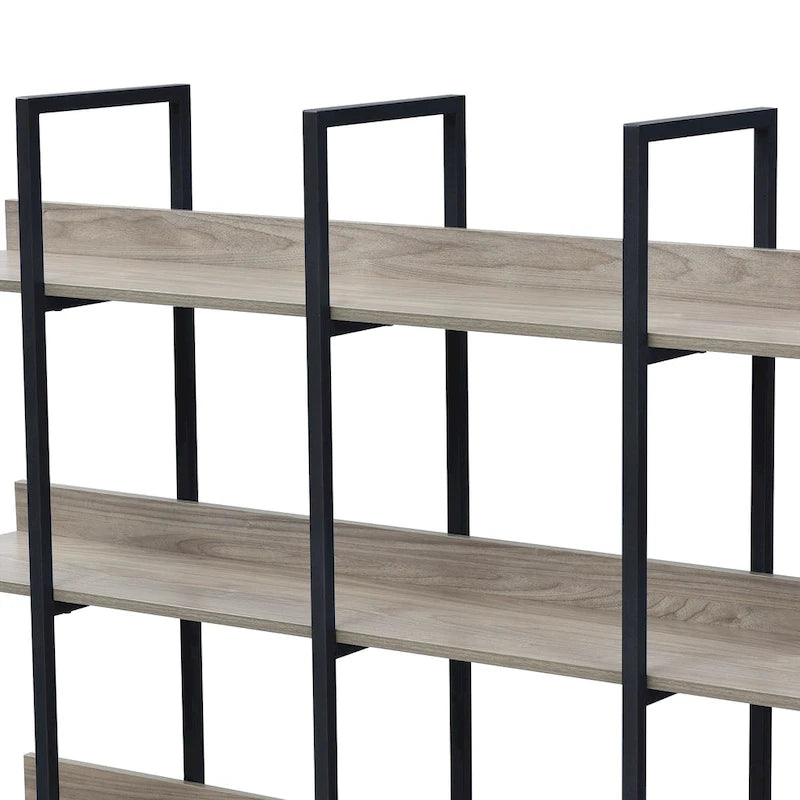 5-Tier Industrial Style Bookshelf with Metal Frame