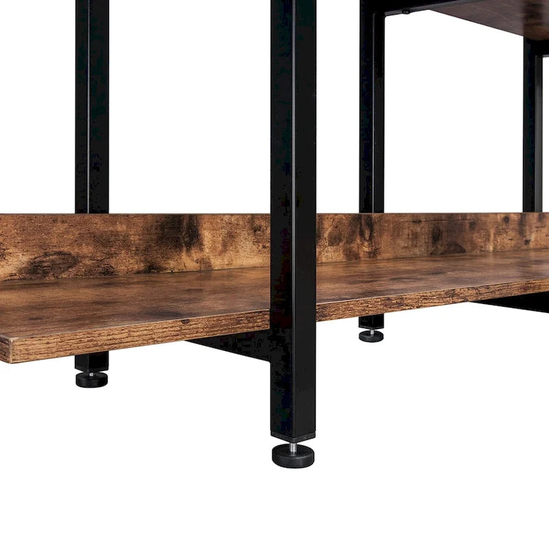 5-Tier Industrial Style Bookshelf with Metal Frame