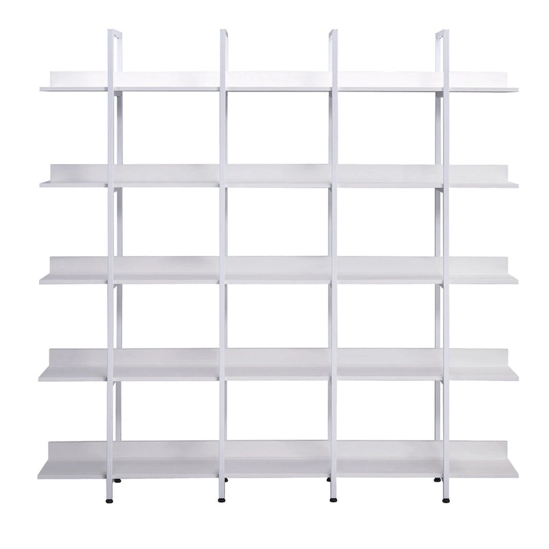 5-Tier Industrial Style Bookshelf with Metal Frame