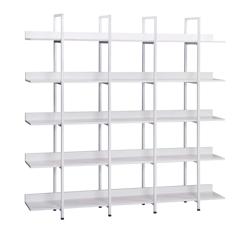 5-Tier Industrial Style Bookshelf with Metal Frame