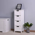 White Bathroom Storage Cabinet with 4 Drawers