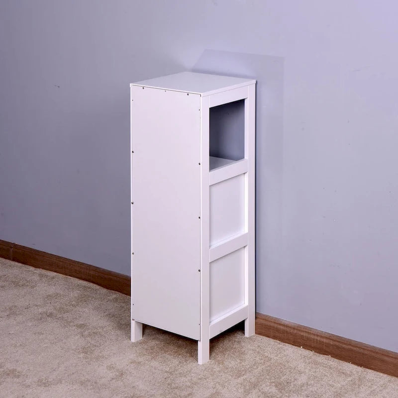 White Bathroom Storage Cabinet with 4 Drawers