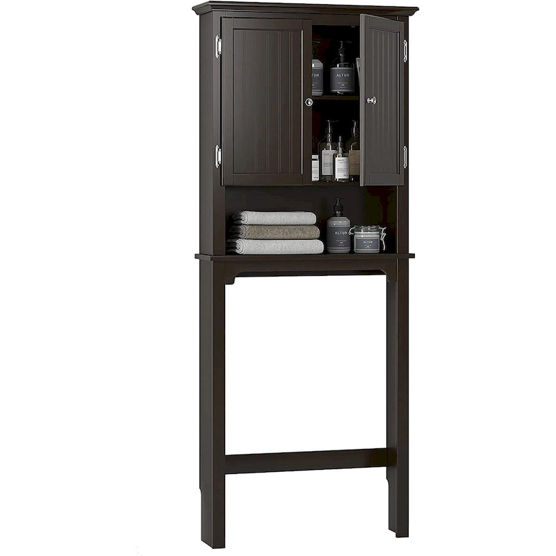 Bathroom Storage Over The Toilet, Cabinet Organizer with Adjustable Shelves and Double Doors