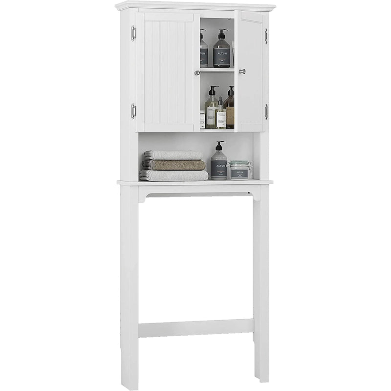 Bathroom Storage Over The Toilet, Cabinet Organizer with Adjustable Shelves and Double Doors