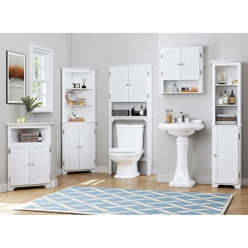 Bathroom Storage Over The Toilet, Cabinet Organizer with Adjustable Shelves and Double Doors