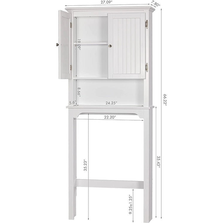 Bathroom Storage Over The Toilet, Cabinet Organizer with Adjustable Shelves and Double Doors
