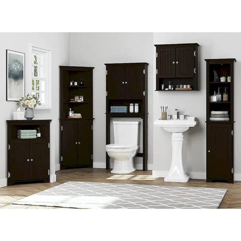 Bathroom Storage Over The Toilet, Cabinet Organizer with Adjustable Shelves and Double Doors