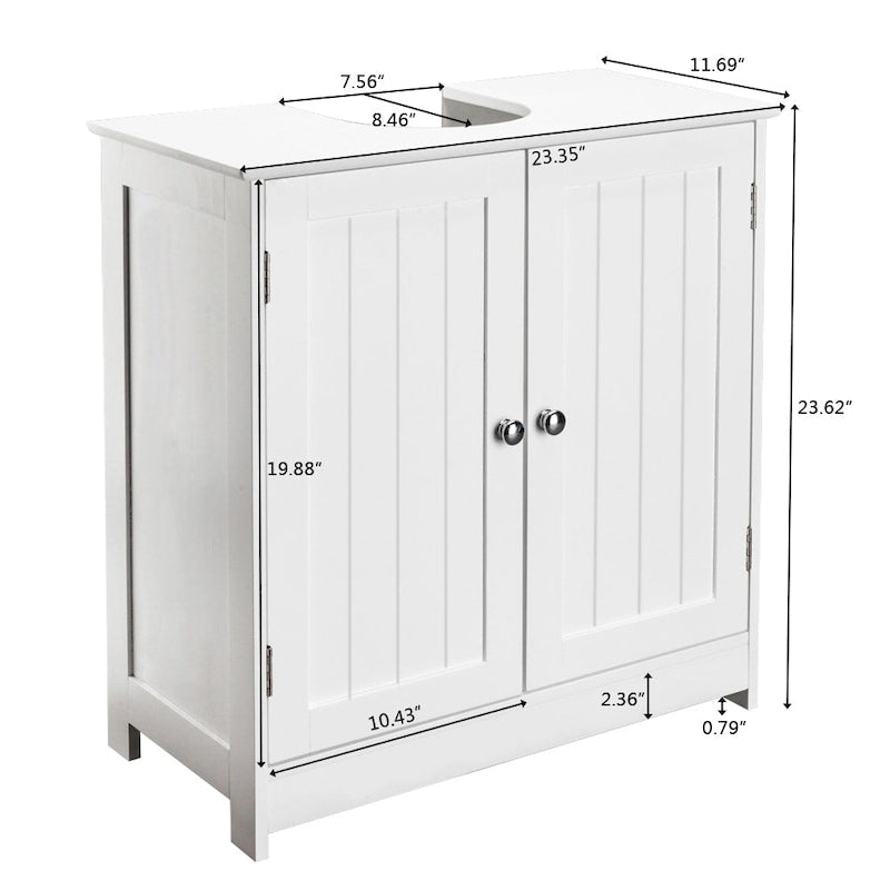 23" Bathroom Wood Vanity Storage 2-Door Floor Cabinet