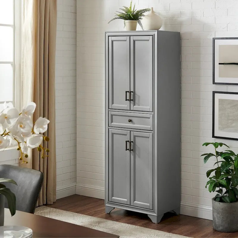 Distressed Gray Kitchen Pantry Cabinet - 23.75W x 15D x 67.75H
