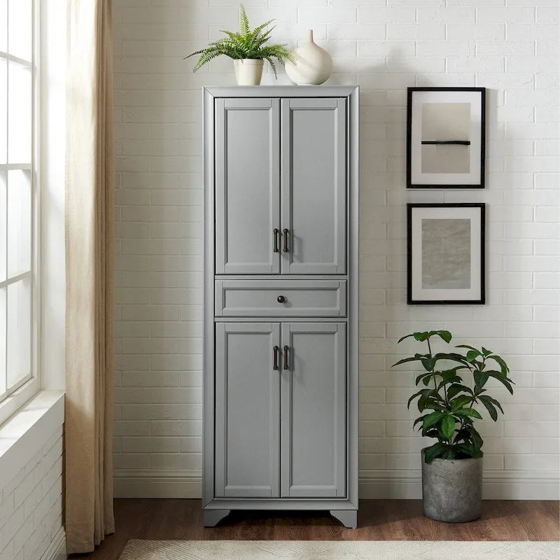 Distressed Gray Kitchen Pantry Cabinet - 23.75W x 15D x 67.75H