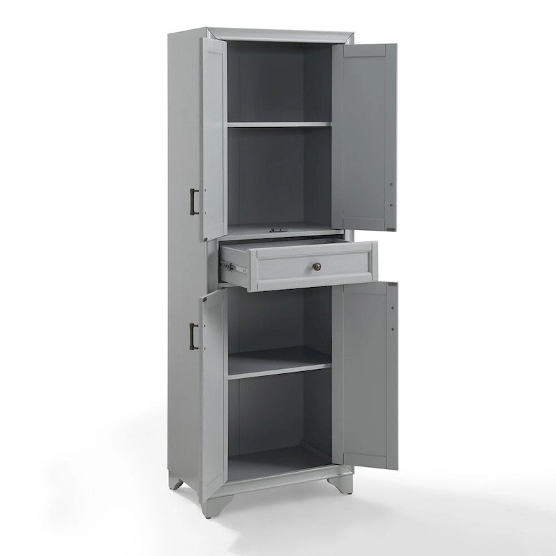 Distressed Gray Kitchen Pantry Cabinet - 23.75W x 15D x 67.75H