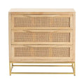 Natural Cane Three-Drawer Chest