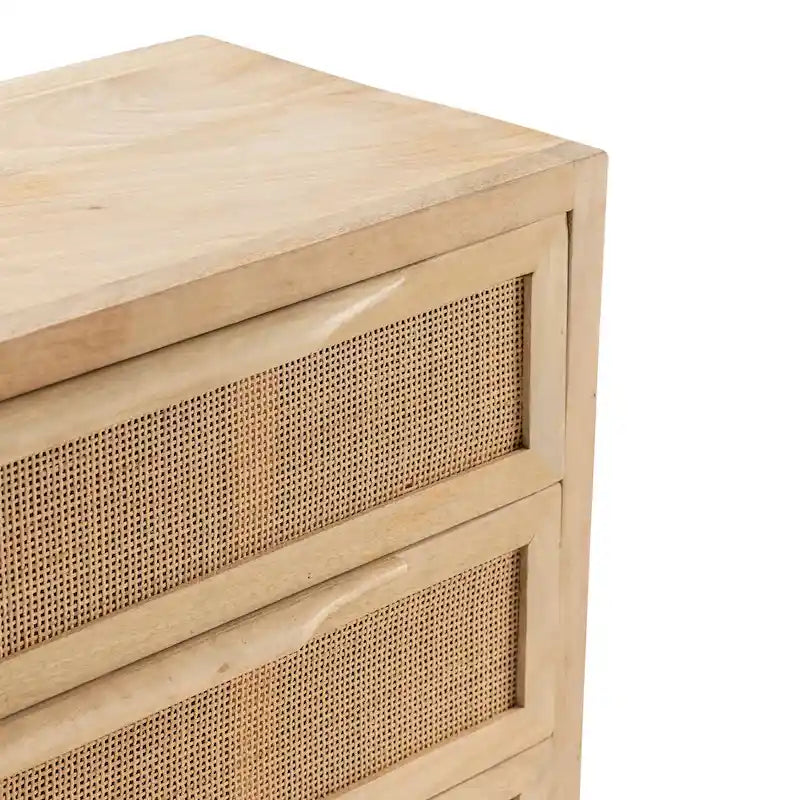 Natural Cane Three-Drawer Chest