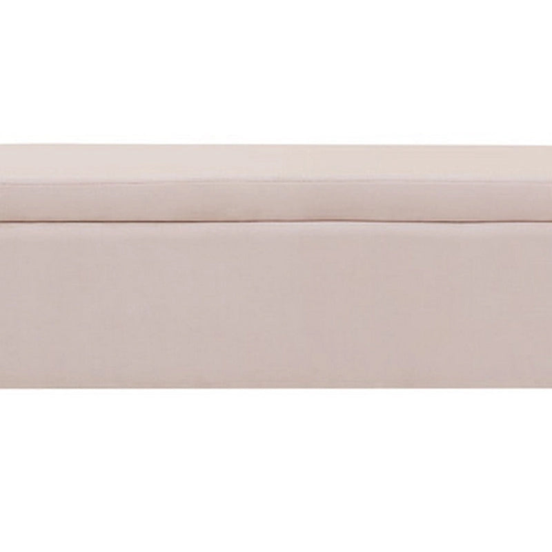 55 Inch Ottoman Bench with Storage, Padded, Curved Arms, Pink Velvet