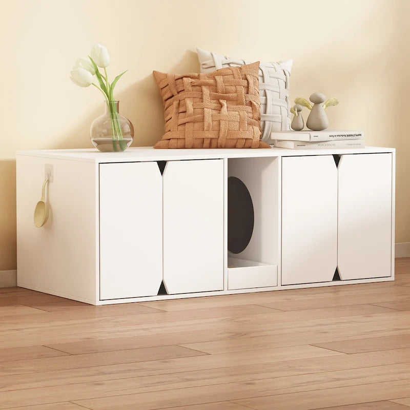 Cat Litter Box Enclosure with Storage Cabinet