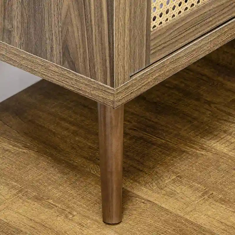 Sideboard Buffet Cabinet with Rattan Decorated Doors