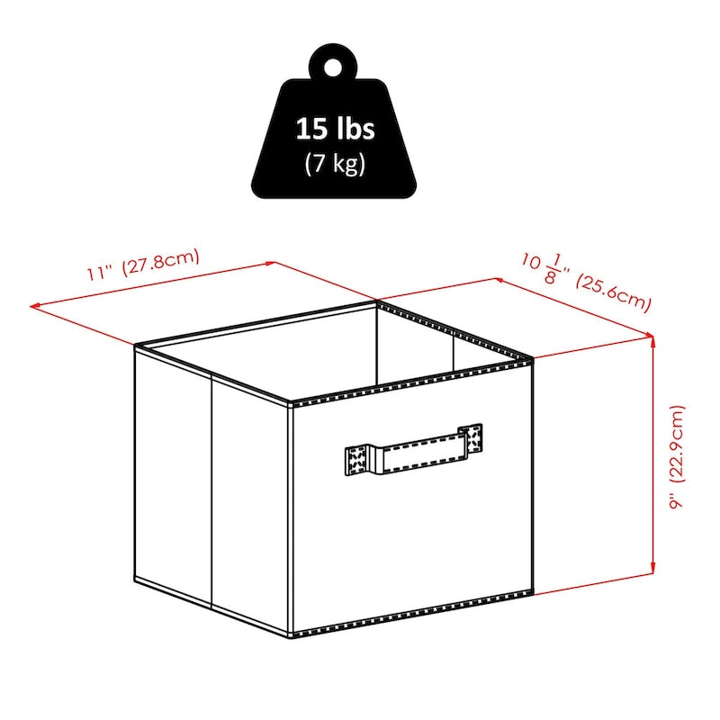 Storage Bench with Foldable Fabric Baskets - 37.4W x 13.3D x 20.8H