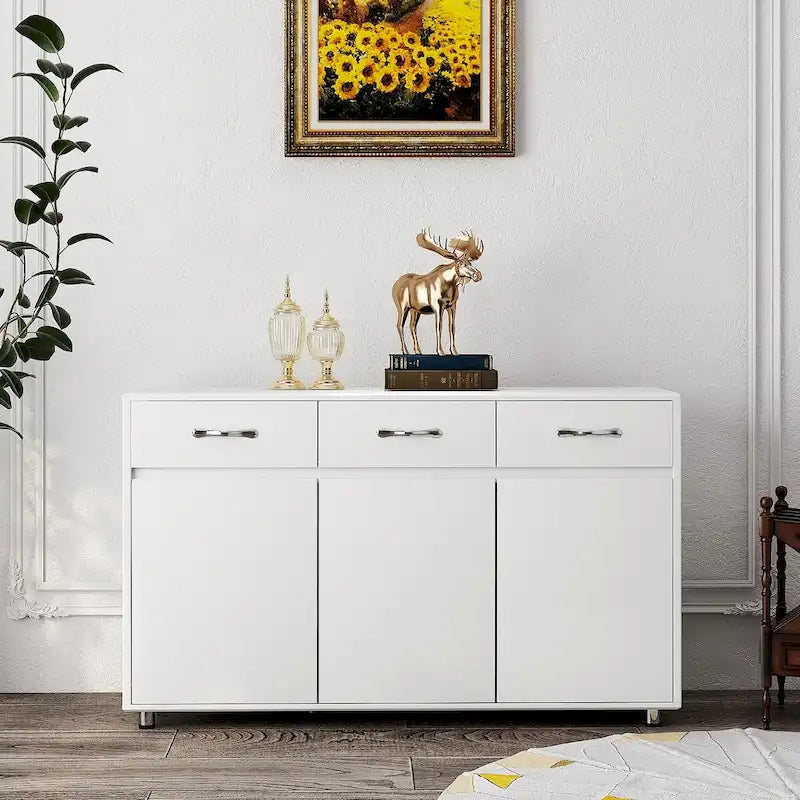 3-Door Side Table for Dining, Living Room & Kitchen